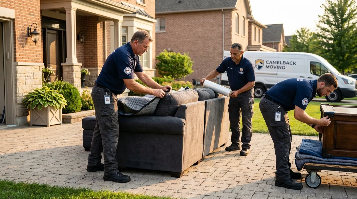 Large estate moving crew wrapping furniture in Arnold, MD